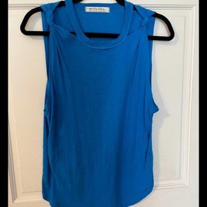 Pretty royal blue tank top with accent at shoulde